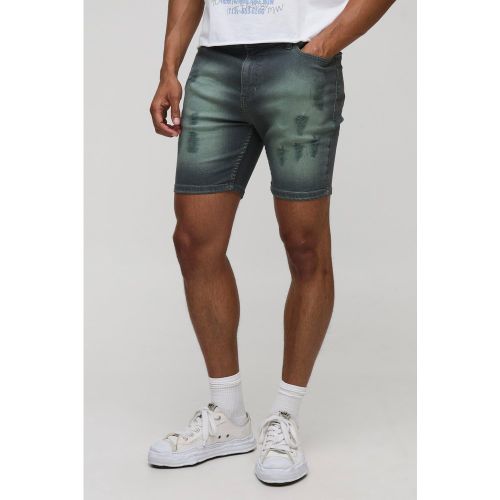 Short en jean stretch déchiré - 28 - Boohooman - Modalova