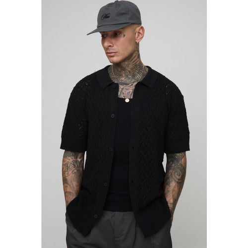 Tall - Ensemble à imprimé feuilles avec chemise pointelle et short homme - L - Boohooman - Modalova