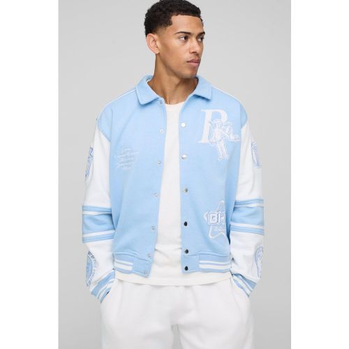 Veste Harrington oversize universitaire - S - Boohooman - Modalova