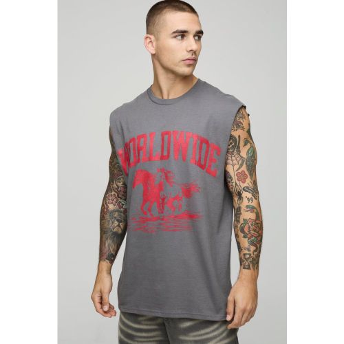 Débardeur oversize à imprimé Worldwide - S - Boohooman - Modalova