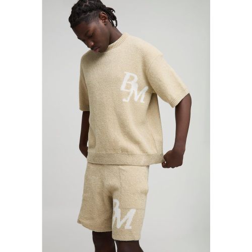 Ensemble en maille avec t-shirt et short - S - Boohooman - Modalova
