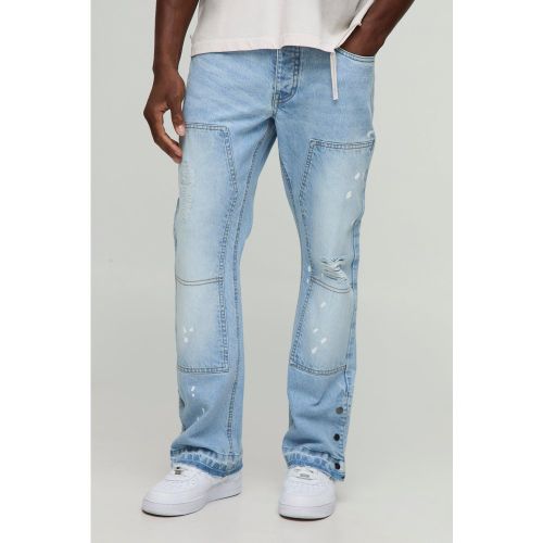 Jean flare déchiré à ourlet charpentier fendu - 28R - Boohooman - Modalova