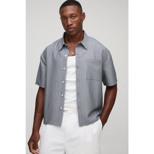 Chemise oversize à rayures fines et manches courtes - S - Boohooman - Modalova