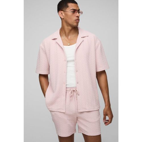 Ensemble oversize à manches courtes avec chemise et pantalon - S - Boohooman - Modalova