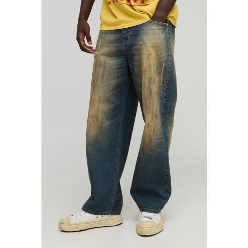 Jean baggy délavé à déchirures - 28R - Boohooman - Modalova