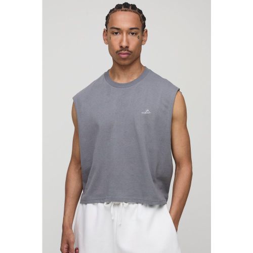 Débardeur oversize à broderie B - S - Boohooman - Modalova