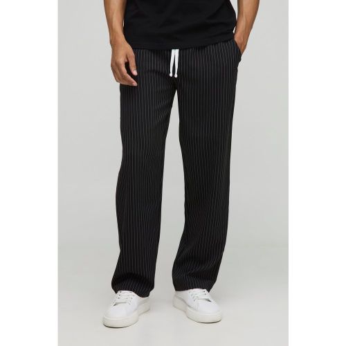 Pantalon confort à rayures fines et taille élastiquée - S - Boohooman - Modalova