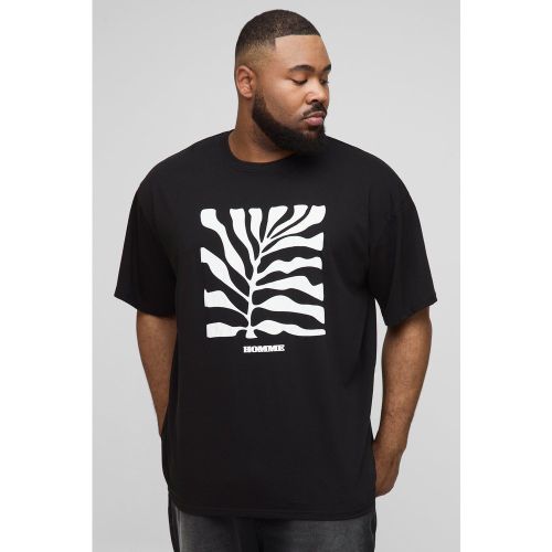 Grande taille - T-shirt oversize à imprimé feuilles - 2XL - Boohooman - Modalova