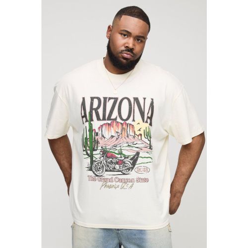 Grande taille - T-shirt oversize à col montant et imprimé paysage de l'Arizona - 2XL - Boohooman - Modalova