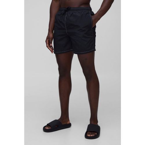 Short de bain mi-long à coutures contrastantes - S - Boohooman - Modalova