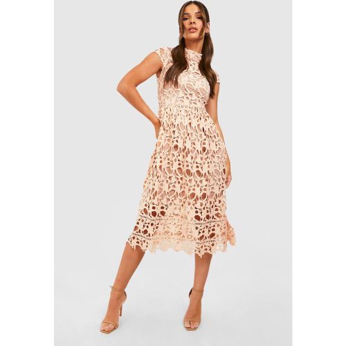 Robe De Demoiselle D'Honneur Mi-Longue En Dentelle - 38 - boohoo - Modalova