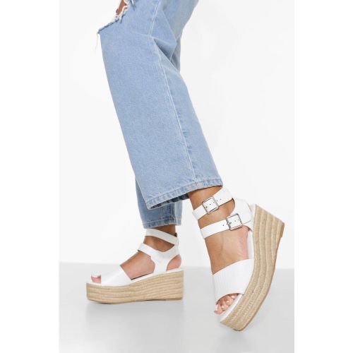 Sandales Style Espadrilles À Plateforme Et Brides - 36 - boohoo - Modalova