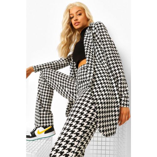 Blazer Cintré À Carreaux Motif Pied-De-Poule - 40 - boohoo - Modalova