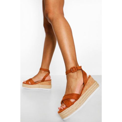 Sandales Style Espadrilles À Plateforme Et Brides Croisées - 39 - boohoo - Modalova