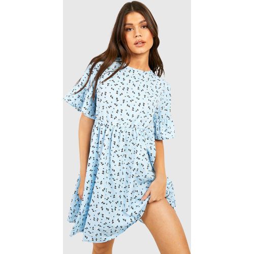 Robe Effet Tissé À Motif Fleuri - 38 - boohoo - Modalova
