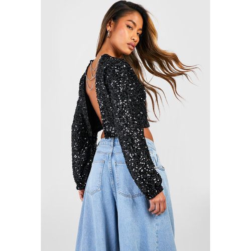 Top Avec Détails À Paillettes Et Chaînes Au Dos - 34 - boohoo - Modalova