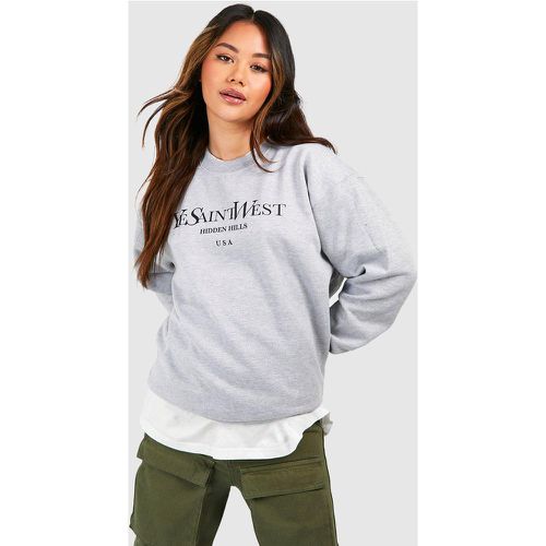 Sweat Oversize "Ye Saint West" - L - boohoo - Modalova