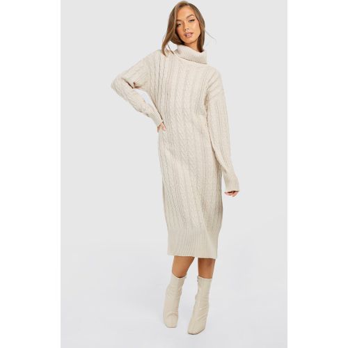 Robe Pull Mi-Longue À Col Roulé En Maille Torsadée - S - boohoo - Modalova