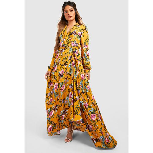 Robe Longue À Ceinture Et Imprimé Fleuri - 36 - boohoo - Modalova