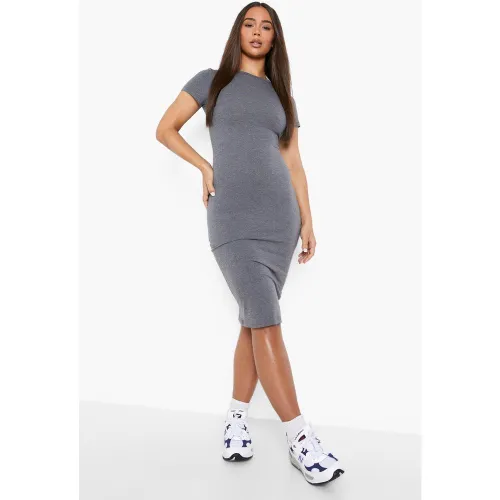 Robe Mi-Longue Moulante À Manches Courtes - 36 - boohoo - Modalova