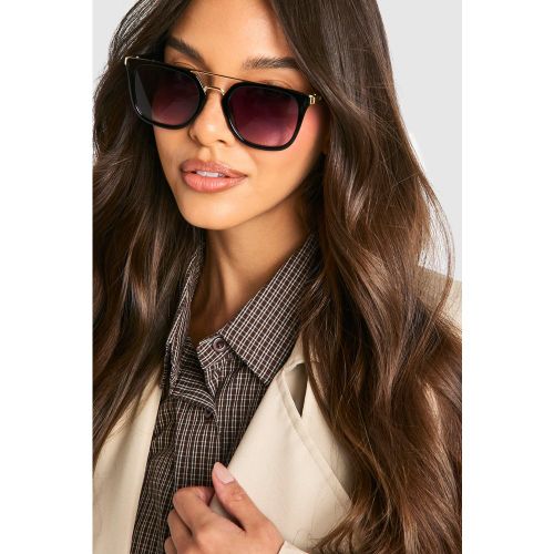 Lunettes De Soleil Carrées Style Aviateur - One Size - boohoo - Modalova