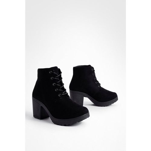 Bottines De Randonnée À Lacets Et Talon Bloc - Pointure Large - 36 - boohoo - Modalova