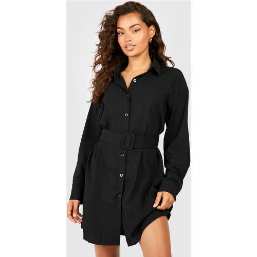 Robe Chemise Boutonnée À Manches Longues - 38 - boohoo - Modalova