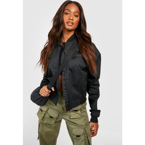 Bomber Zippé Effet Tissé - 38 - boohoo - Modalova