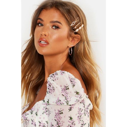 Lot De 3 Pinces À Cheveux Dorées Et Perlées - One Size - boohoo - Modalova
