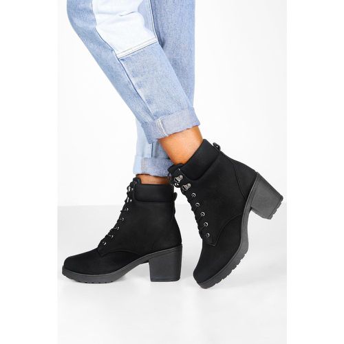 Bottes Matelassées À Talon Carré - 38 - boohoo - Modalova