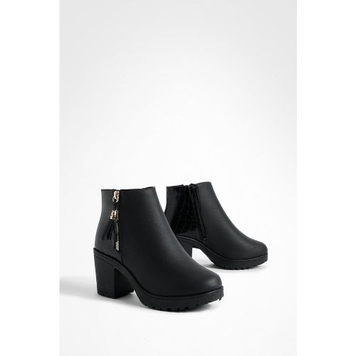 Bottes Chelsea Croco À Semelle Épaisse - 39 - boohoo - Modalova