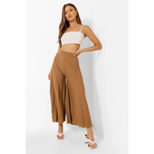 Jupe-Culotte Large Plissée À Taille Haute - 38 - boohoo - Modalova
