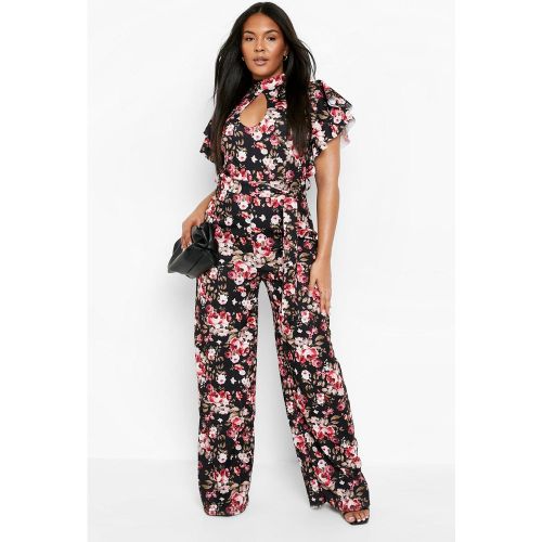Grande Taille - Combinaison Large À Détail Goutte D'Eau Et Imprimé Fleuri - 56 - boohoo - Modalova