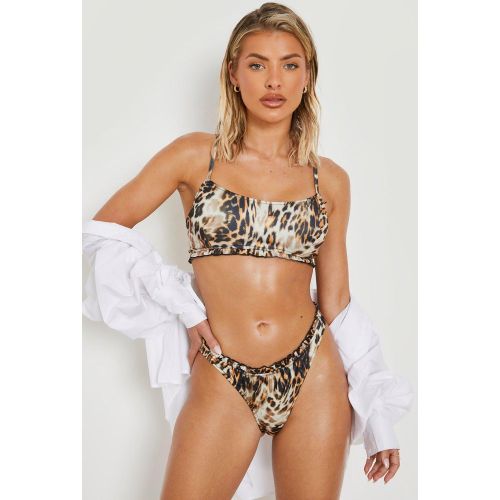 Bas De Maillot De Bain Volanté À Imprimé Léopard - 38 - boohoo - Modalova
