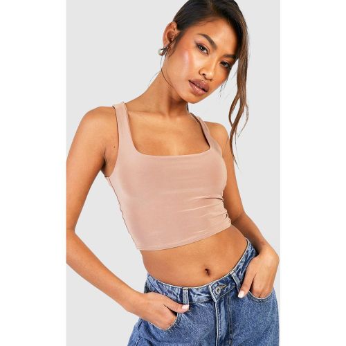 Crop Top À Col Rond Et Bretelles - 42 - boohoo - Modalova