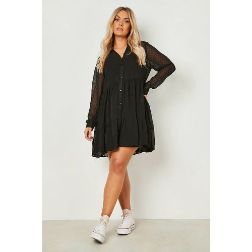 Grande Taille - Robe Babydoll Effet Plumetis - 44 - boohoo - Modalova