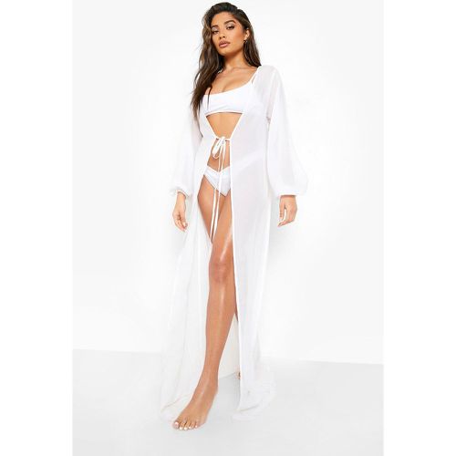 Kimono De Plage Long À Franges - Xs - boohoo - Modalova