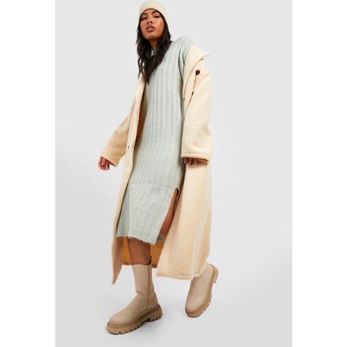Robe Pull Mi-Longue Côtelée Épaisse - 40 - boohoo - Modalova