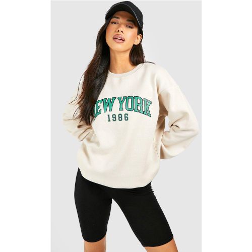 Tall" - Sweat À Imprimé New York - Blanc Écru - S, Blanc Écru - boohoo - Modalova