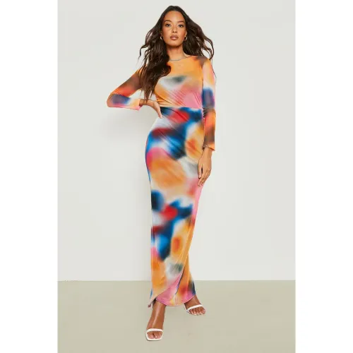 Robe Longue Dos Nu En Mesh - 42 - boohoo - Modalova