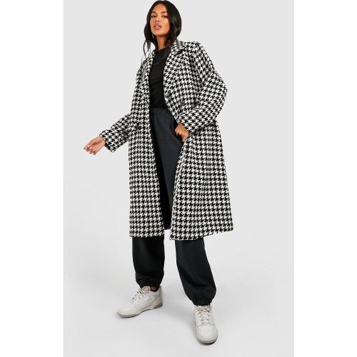 Manteau En Laine À Motif Pied-De-Poule - 36 - boohoo - Modalova