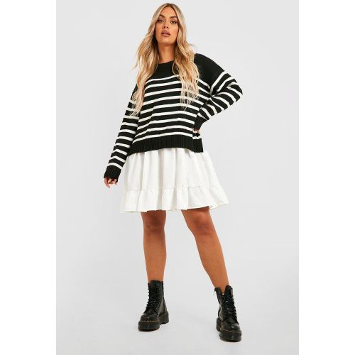 Grande Taille - Robe Chemise 2 En 1 À Rayures - 56 - boohoo - Modalova