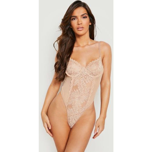 Body En Dentelle - Nude - S, Nude - boohoo - Modalova