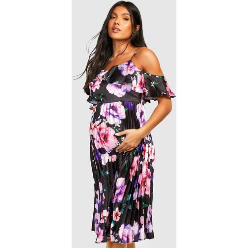 Maternité - Robe De Grossesse Plissée À Imprimé Floral - 38 - boohoo - Modalova