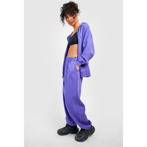 Jogging Oversize Délavé À Broderie - S - boohoo - Modalova