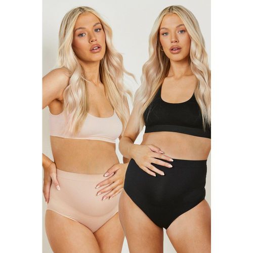 Maternité - Lot De 2 Culottes De Grossesse Sans Coutures - S - boohoo - Modalova