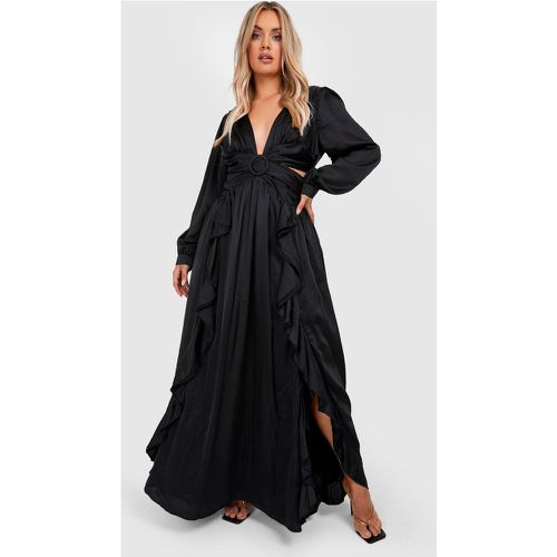 Grande Taille - Robe Longue Texturée Satinée - 48 - boohoo - Modalova