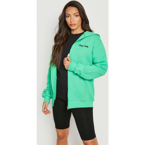 Tall" - Sweat À Capuche Brodé À Col Zippé - S - boohoo - Modalova