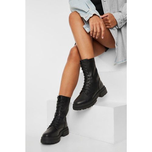 Bottines Motardes À Lacets - 37 - boohoo - Modalova