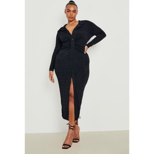 Grande Taille - Robe Chemise Soyeuse - 54 - boohoo - Modalova